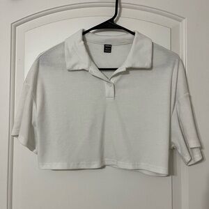 cropped collared shirt
